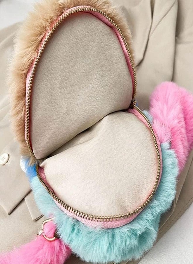 BLISSBORN Bunny Rabbit Soft Sling Bag, Cute Plush Rabbit Bag With Chain, Traveling Bag, Soft Hand Bag For Girls (Multicolor) - Image 4